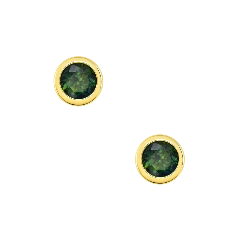 Adelia Round Sapphire Earrings