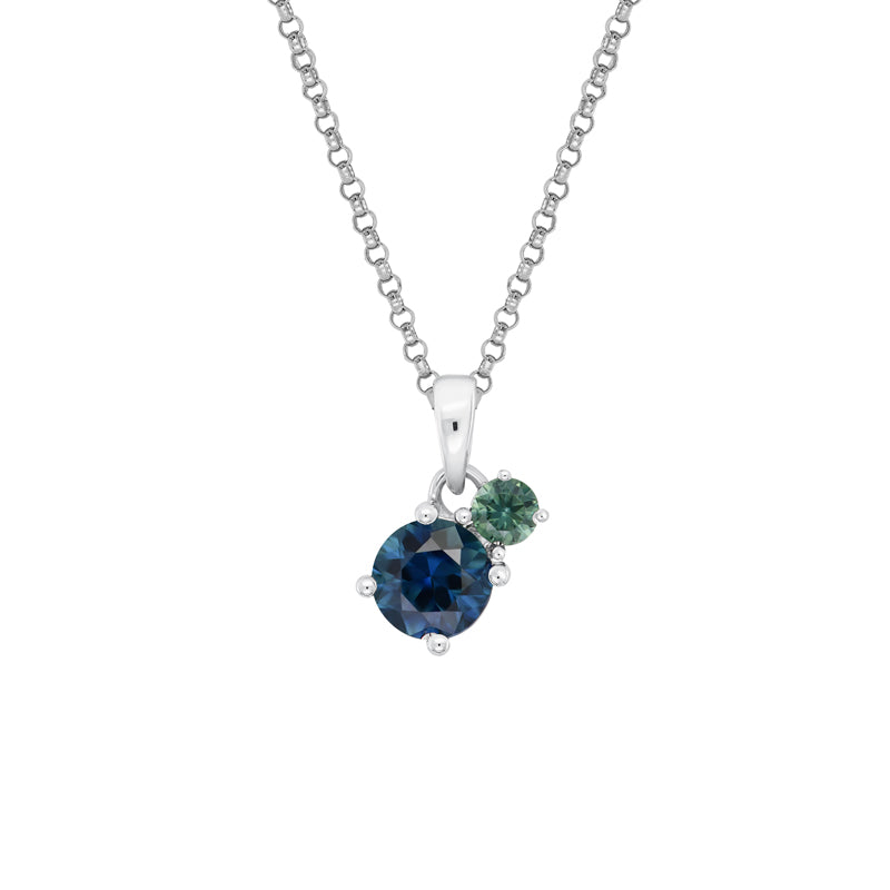 Toi Et Moi Round Sapphire Necklace