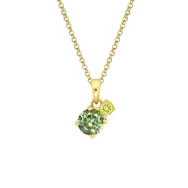 Toi Et Moi Round Sapphire Necklace